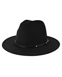Zylioo XXL Panama Hut aus Filz für Großen Kopf, Fedora Hut mit breiter Krempe Größe 62cm,Winter Trilby Jazz Hat mit Gürtelschnalle