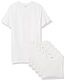 Amazon Essentials Herren Unterhemd mit Rundhalsausschnitt, 6er-Pack, Weiß, L