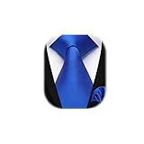 Enlision Krawatte Königsblau Herren Hochzeit Krawatten und Einstecktuch Set Elegant Einfarbig Seidenkrawatte mit Taschentuch Business Party Blau Krawatte