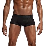 BOTCAM Herren Summer Thin transparent Ice Silk Boxer atmungsaktive weiche Taille Nicht-Unterhose Kühle Unterwäsche Herren (Z jsjm0904_3-Black, XL)