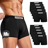 Boxershorts Herren 10er Pack, Unterhosen Männer Unterwäsche Retroshorts Baumwolle Atmungsaktive (DE/NL/SE/PL, Alphanumerisch, L, Regular, Regular, Schwarz)