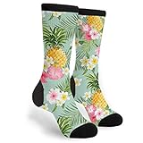 934 Unisex Freizeitsocken Hawaiianische Ananas Fahrradsocken Komfortabel Socken Herren Geruchshemmend Für Laufen Yoga Everyday 40Cm
