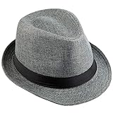 KYEYGWO Fedora-Hut Mode Filz Gangster Hüte für Mann und Frau, Trilby Snap breiter Krempe Vintage Style Dress Hut
