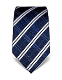 Vincenzo Boretti Herren Krawatte reine Seide Karo Muster kariert edel Männer-Design zum Hemd mit Anzug für Business Hochzeit 8 cm schmal/breit dunkelblau